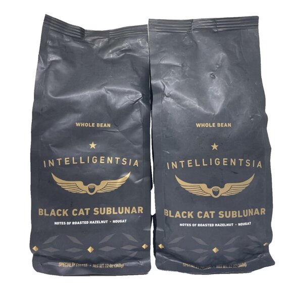 2 Pack Bag Intelligentsia Black Cat Sublunar Espresso Whole Bean Coffee Nougat - Picture 1 of 3